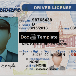 Delaware Driver License Template