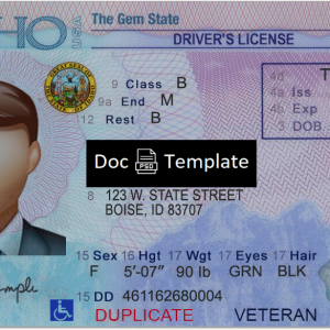 Idaho Driver License Template