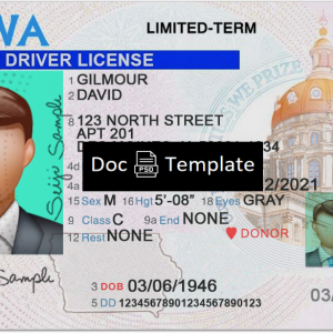 Iowa Driver License Template