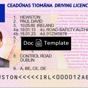 Ireland Driver License Template