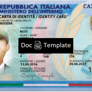 Italy ID Card Template