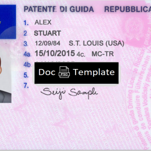 Italy Driver License Template