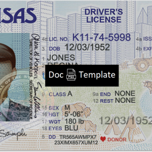 Kansas Driver License Template