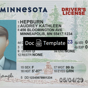 Minnesota Driver License Template