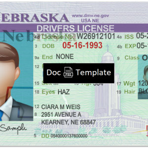 Nebraska Driver License Template