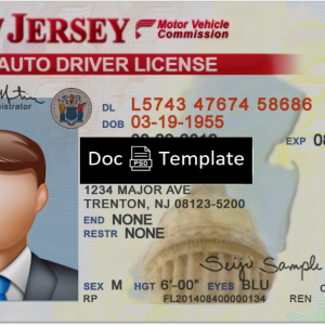 New Jersey Driver License Template