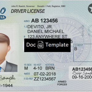 Ohio Driver License Template