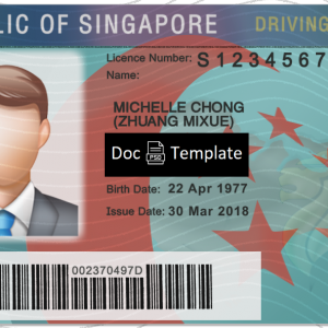 Singapore Driver License Template