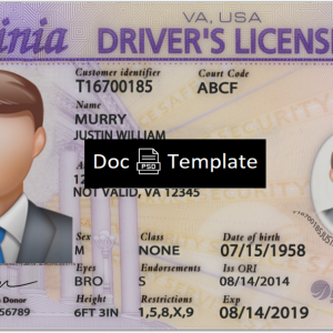 Virginia Driver License Template