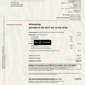 Belgium Utility Bill Template