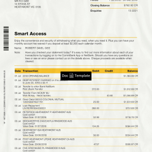 Commonwealth Bank Statement Template