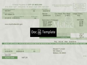 Michigan Utility Bill Template